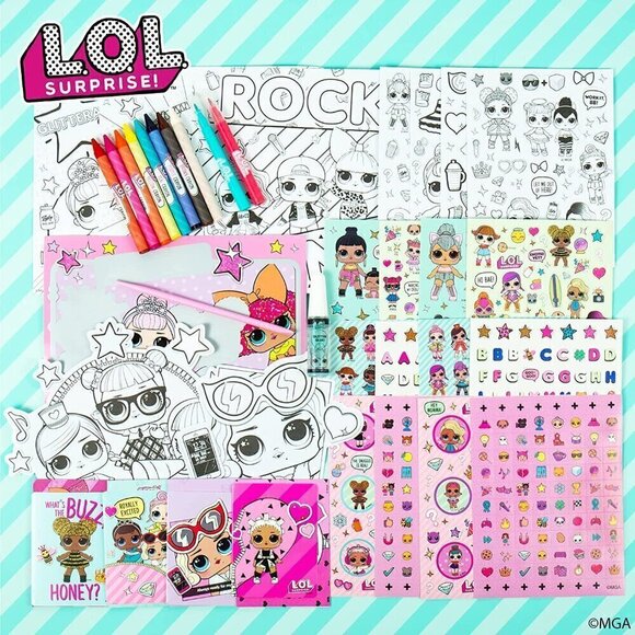 NWT LOL Surprise Creativity Case Crayons Stickers Pink L.O.L. Kids Crafts Kit - Picture 2 of 8